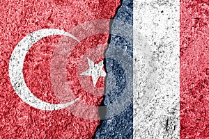 The crack between France and Turkish flags. The concept of sanctions, problems, severance of diplomatic relations and