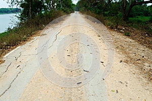 Crack old asphalt road