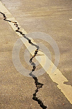 Crack in pavement