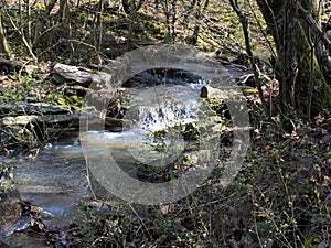 Crack in the Rock trail, Van Buren, Arkansas, fast moving stream