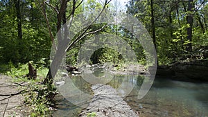 Crack in the rock trail, Van Buren, Arkansas, mountain stream Here, the