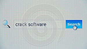 Crack software - browser search query, Internet web page