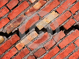 Crack in a wall of the house from a brick