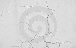 Crack white concrete wall texture background