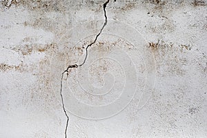 Crack in a white wall