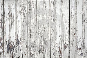 Cracked aged surface white painted wooden planks texture background backdrop