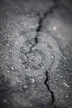 Cracked asphalt