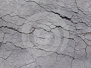 Cracked asphalt