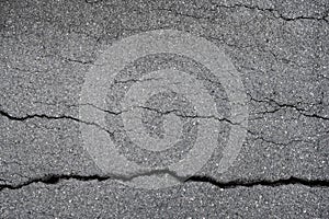 Cracked asphalt concrete road