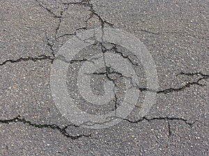 Cracked asphalt