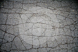 Cracked asphalt pavement