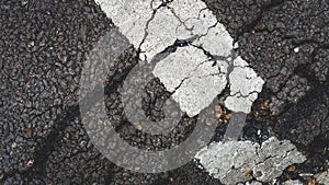 Cracked Asphalt Road	Texture Background Photo