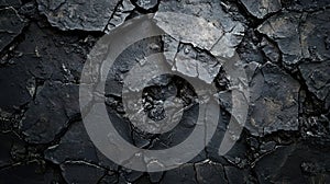 Cracked black surface urban setting texture image industrial environment close-up view abstract concept for visual photo