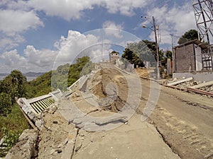 Cracked Bridge After The Earthquake In Ecuador