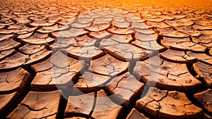 A cracked and brittle terrain, drought and the scarcity of water. Generative AI