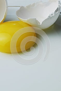 Cracked and Broken Egg, Eggshell and Yolk