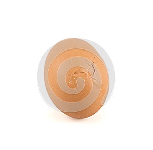 Cracked broken egg shell isolated