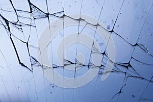 Cracked broken mobile screen glass texture background macro