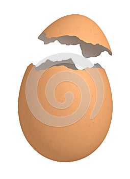 Cracked brown egg with cap