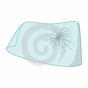 Cracked car windshield cartoon icon