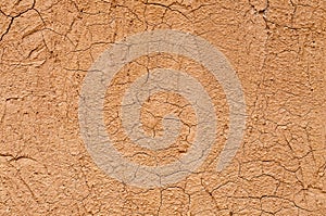 Cracked clay wall background