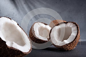 Cracked coconut fruit