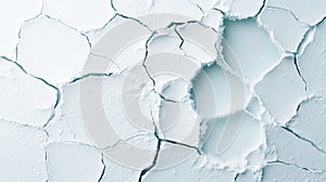 Cracked compacted snow with open gaps photo