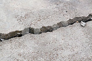 Cracked concrete cement foundation