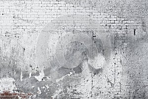 Cracked concrete old brick wall background