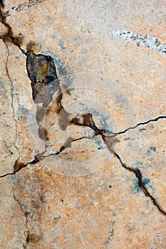 Cracked concrete surface