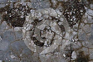 Cracked concrete texture close-up background