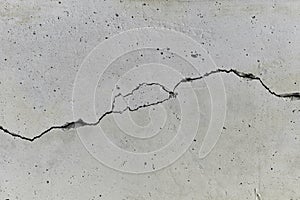 Cracked concrete wall