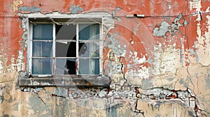 A cracked and crumbling building its deterioration a result of years of exposure to acidic rain