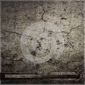 Cracked dark wall with clock background