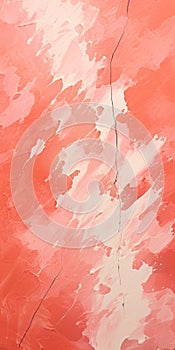 Cracked Detail: An Orange And Light Pink Painting Inspired By James Nares