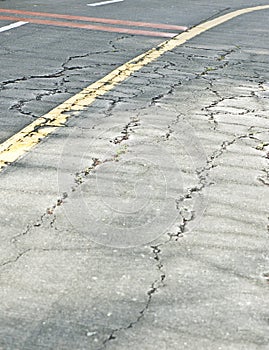 Cracked driving road photo