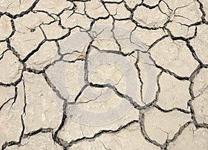 The cracked and drought ground