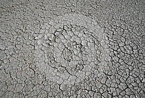 Cracked dry ground in summer