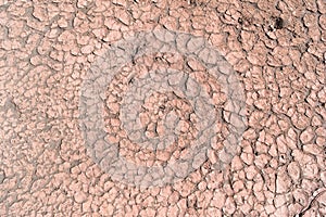 Cracked, dry land in an arid climate area, texture close up