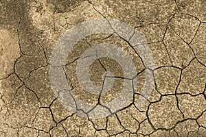 Cracked dry land surface background with pattern, global warming concept