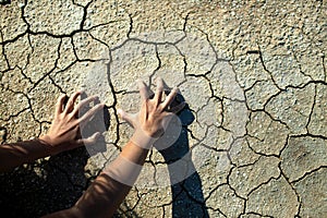 Cracked dry land without water.