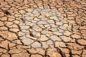 Cracked dry land without water