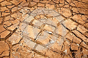 Cracked dry land without water