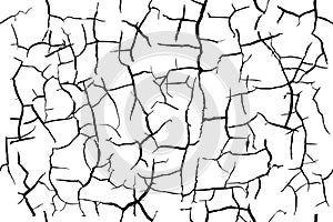 Cracked dry soil black and white seamless pattern