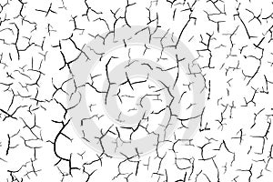 Cracked dry soil black and white seamless texture