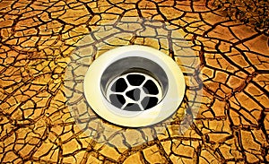 Cracked Earth Climate Change Drain