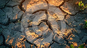 Cracked earth. Cracked soil on dry season. Global warming