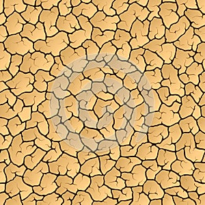 Cracked earth. Seamless illustration.
