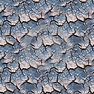 Cracked earth soil seamless pattern background