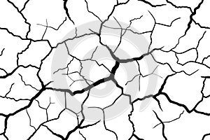 Cracked Earth Texture in Black and White